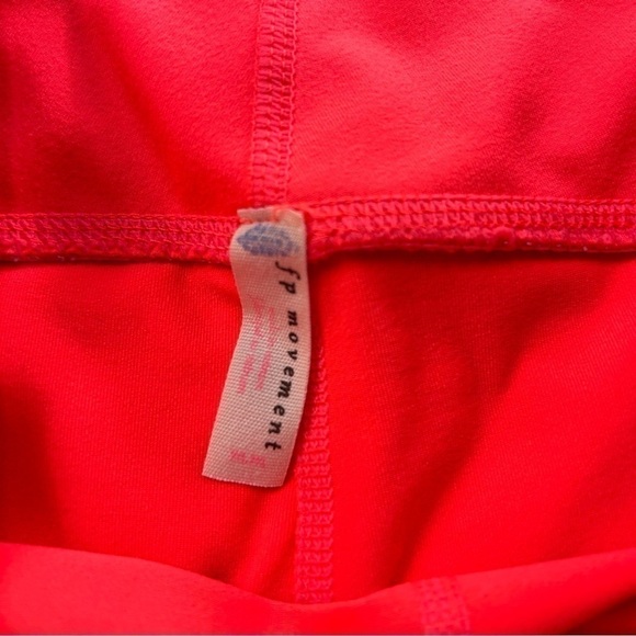 Free People Leggings Womens Medium Activewear Neon Pink Cut Outs Casual Boho Gym - Picture 2 of 4